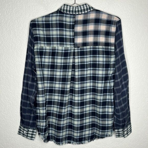 NWT Rails Brando Shirt Sky Navy Mixed Plaid XS Navy - Picture 6 of 15